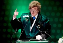 Milei lanzó un duro discurso en Israel: “con determinadas culturas no vamos a poder convivir” Javier Milei durante su discurso en Israel tras recibir un Honoris Causa