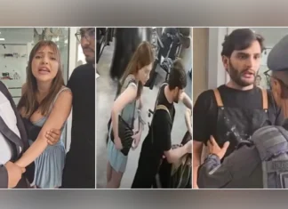Una mujer atacó a un peluquero en Brasil tras discutir por un corte de cabello Momento del ataque a un peluquero en un salón de belleza en São Paulo